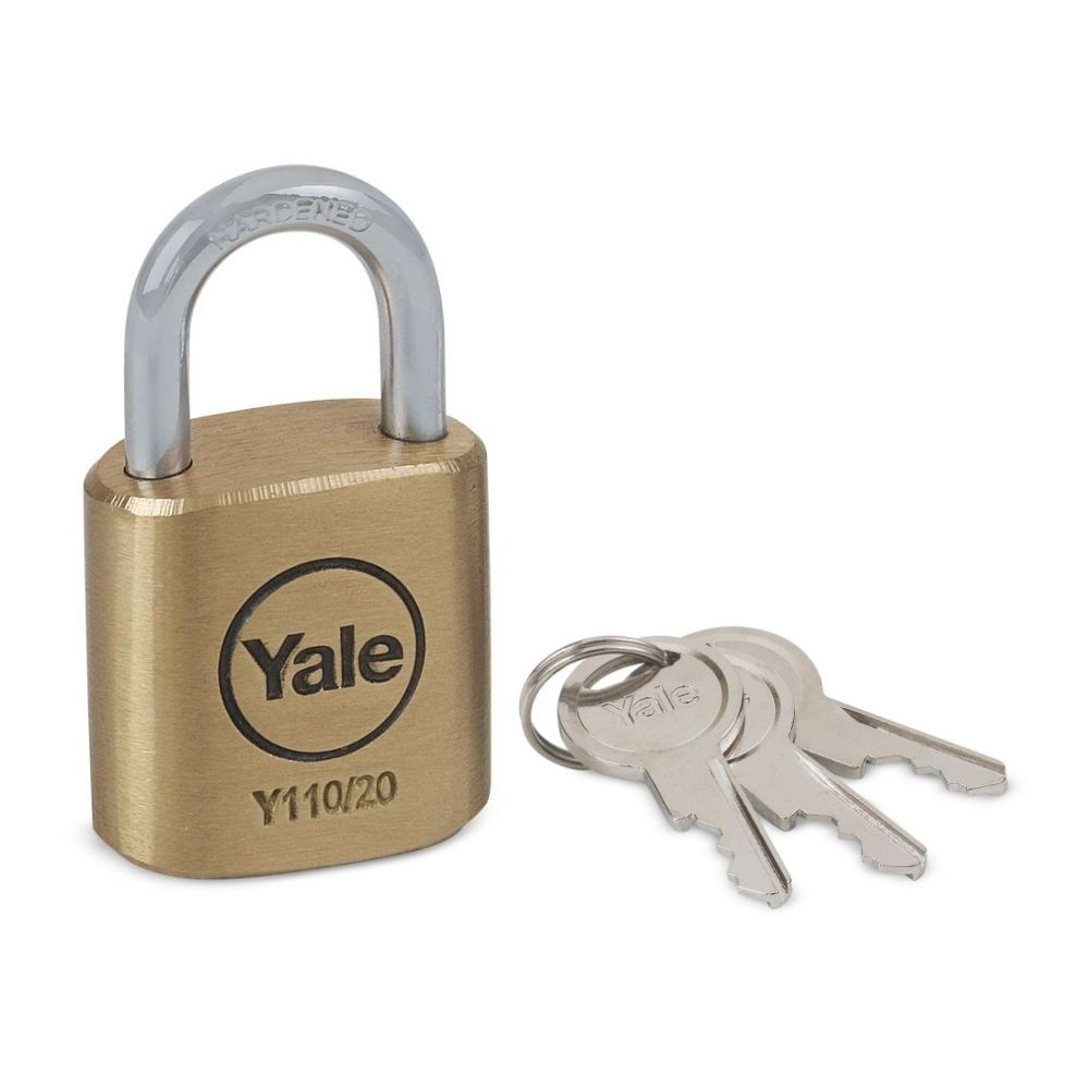 Candado Plano Bronce 25mm Yale Bronce/Acero - 3 Llaves