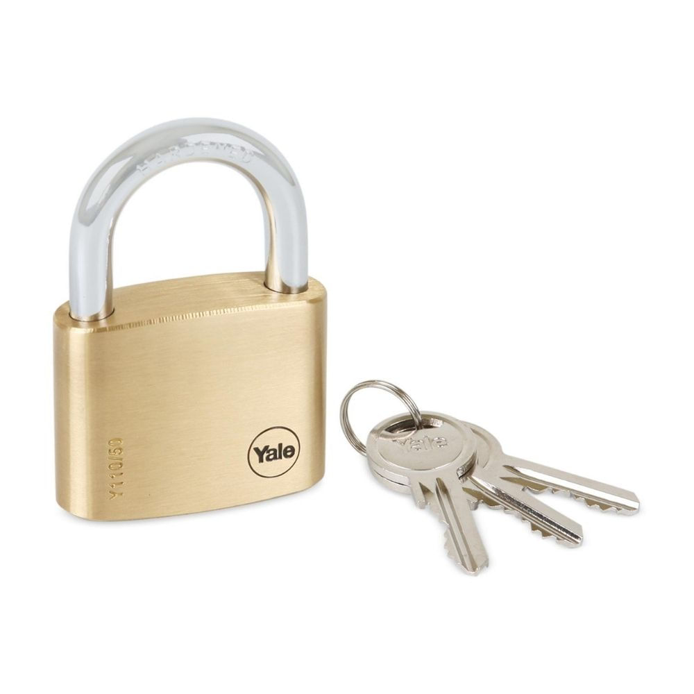 Candado Plano Bronce 50mm Yale Bronce/Acero - 3 Llaves