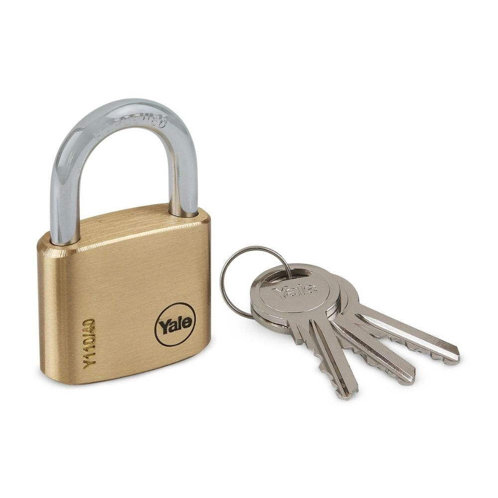 Candado Plano Bronce 40mm Yale Bronce/Acero - 3 Llaves