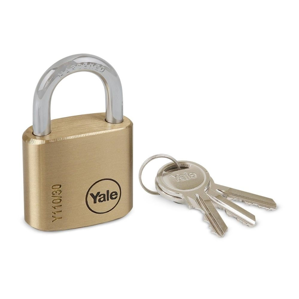 Candado Plano Bronce 30mm Yale Bronce/Acero - 3 Llaves