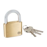 Candado con llave Plano Bronce 60mm Yale Bronce/Acero - 3 Llaves