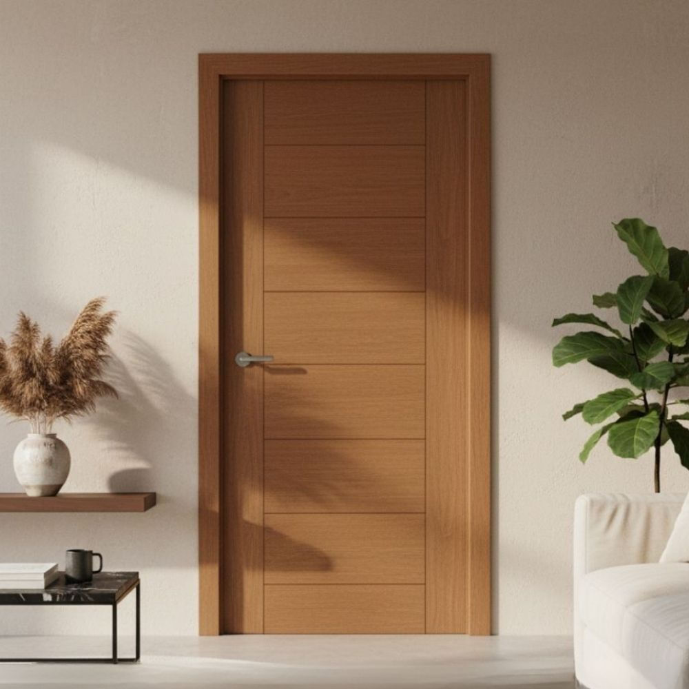 Puerta HDF Bosnia Enchapada Cedro 65x207cm Pama