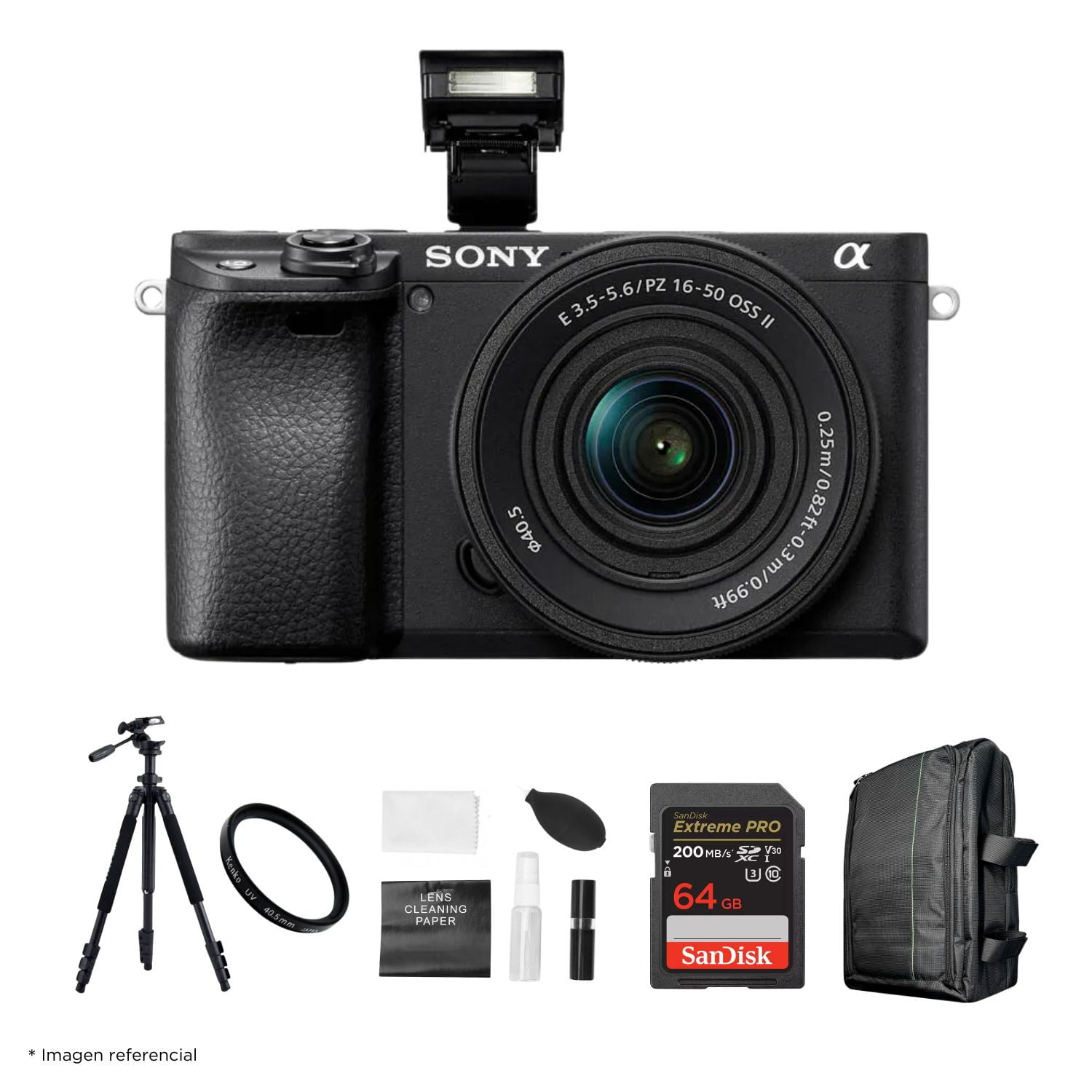 Cámara Sony Alpha a6400 Mirrorless y Lente 16-50mm II y Kit Ultimate