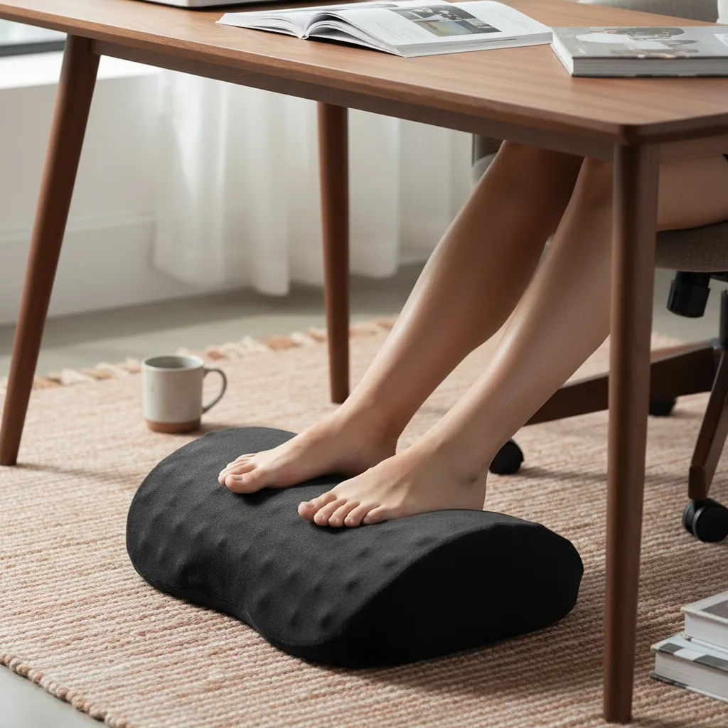 Cojin reposapies de gel espuma viscoelastica con funda velboa