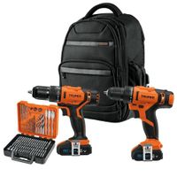 Taladro percutor inalámbrico 20v, Atornillador 12v + 100 accesorios