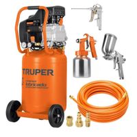 Kit Compresor de aire 50L manguera pistola para pintar sopletear