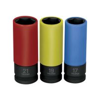 Dados de impacto largos 12 protección plástica 6p mm Truper