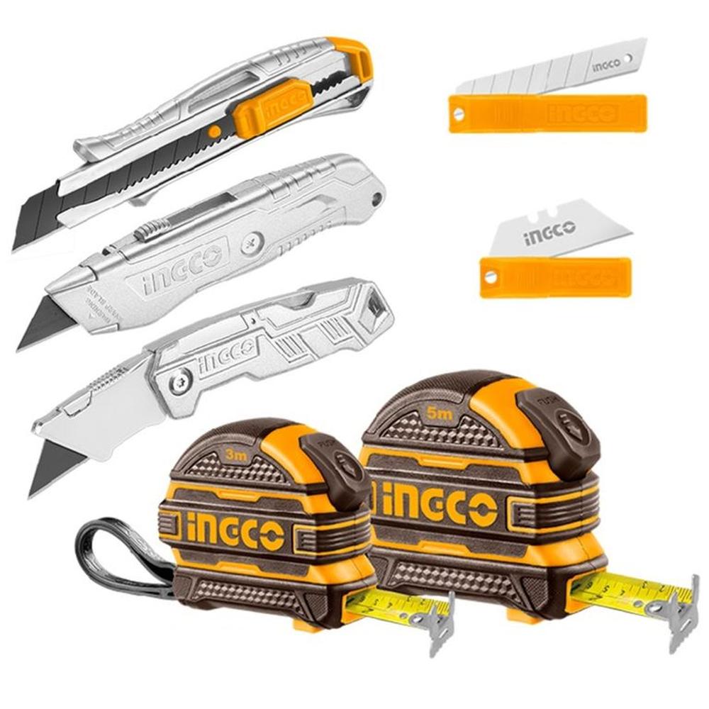 Cutter Cuchilla y Winchas Cintas métricas de 3 y 5 M INGCO