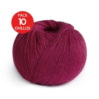 Lana de Baby Alpaca Indiecita DK - Pack x10 Ovillos - Guinda RJ5820