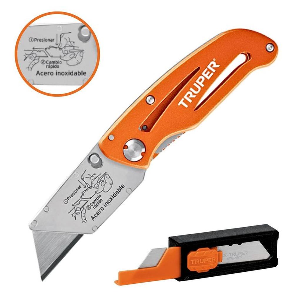 Navaja electricista, abatible  cuerpo acero inox y aluminio Expert