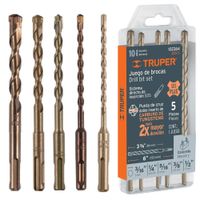 Juego de 5 brocas para concreto SDS Plus, Truper