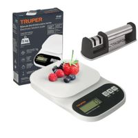 Balanza digital de cocina vidrio 5kg Afilador de cuchillo truper