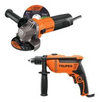 Combo Taladro percutor 1/2"" 600w + amoladora esmeril 4 1/2"" 800w