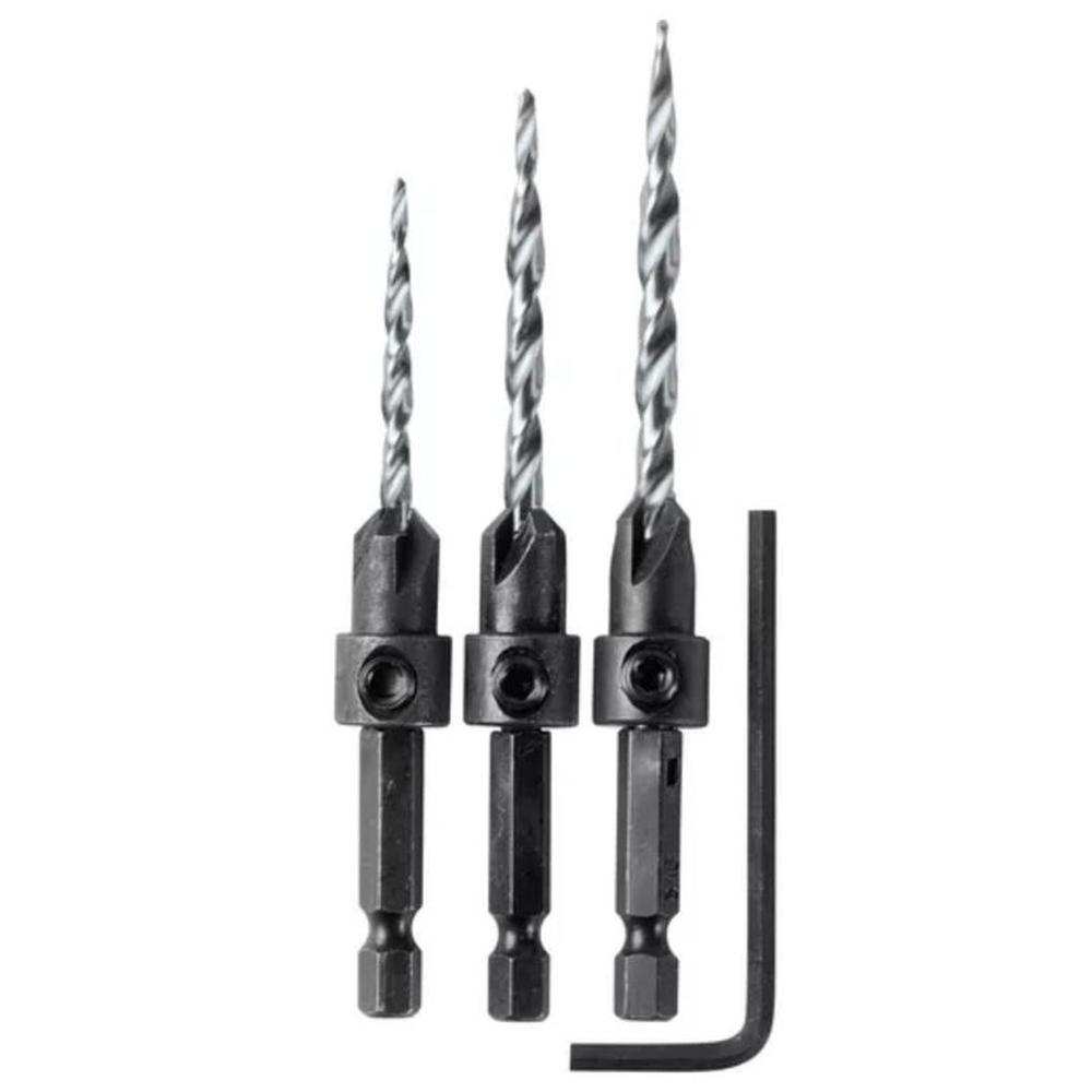 Brocas avellanadoras 3 unidades, llave Allen hexagonal, Truper