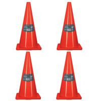 Cono de seguridad precaución  de 70 cm 4 unidades PVC Truper