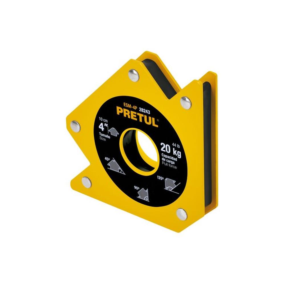 Escuadra magnética 4"pugadas para soldar capacidad 20 kg PRETUL truper