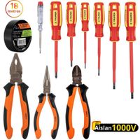 KIT Alicates dieléctricos, 6 desarmadores 1000V probador de fase,