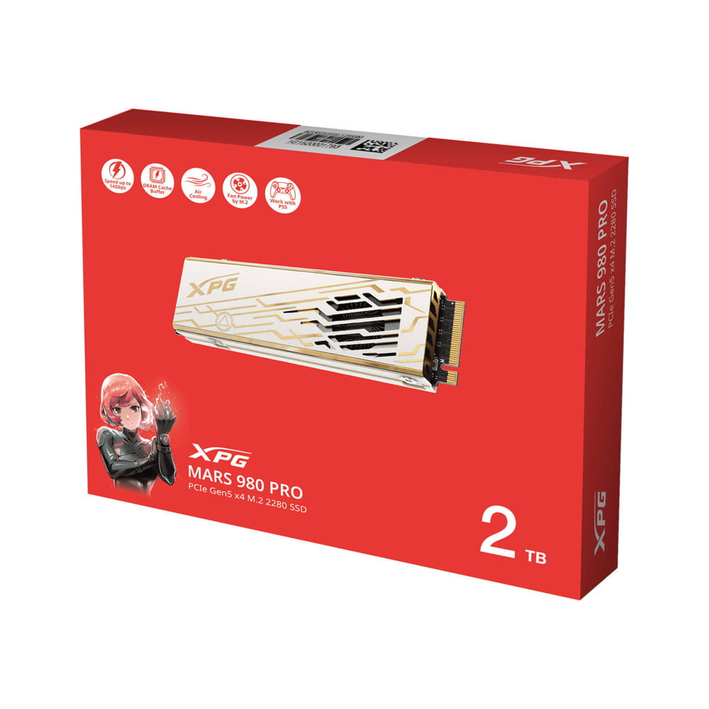 SSD M.2 PCIe 2TB XPG MARS 980 PRO G5 Velocidad Y Rendimiento Potente Para Gamer y Creativos