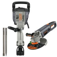 COMBO Martillo demoledor 1600W AMOLADORA 9 2000W Truper Expert