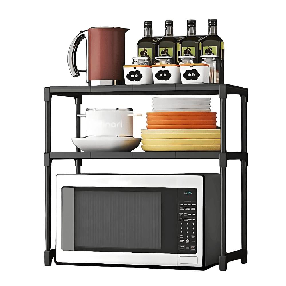 Estante Organizador de Microondas Multiusos de 3 Niveles 60x54x30.5cm Negro