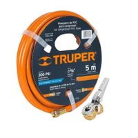 Manguera de aire 5m + Cabeza infladora llantas cclip hembra 14