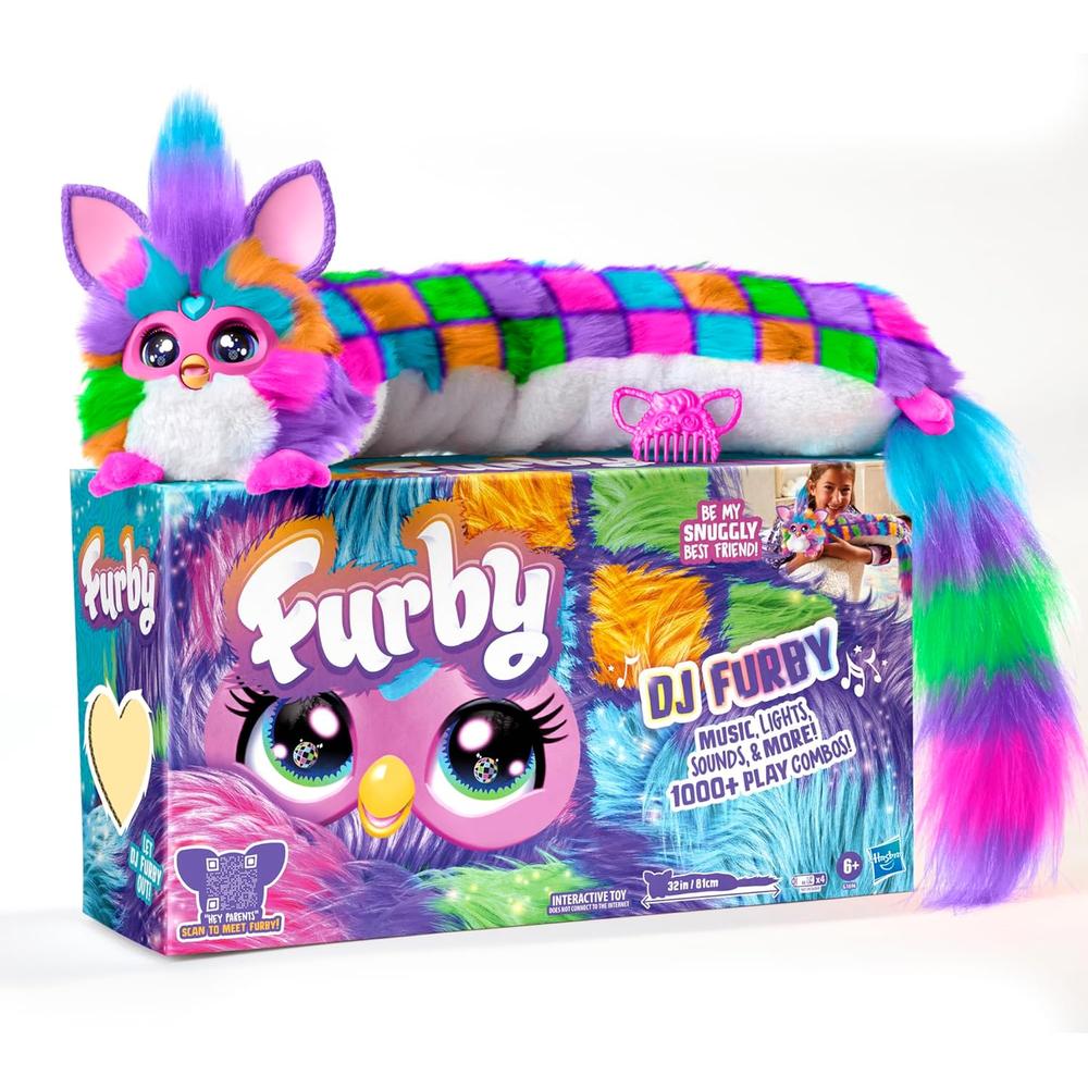 Furby DJ Peluche Interactivo con Estrella de Neón | Multicolor