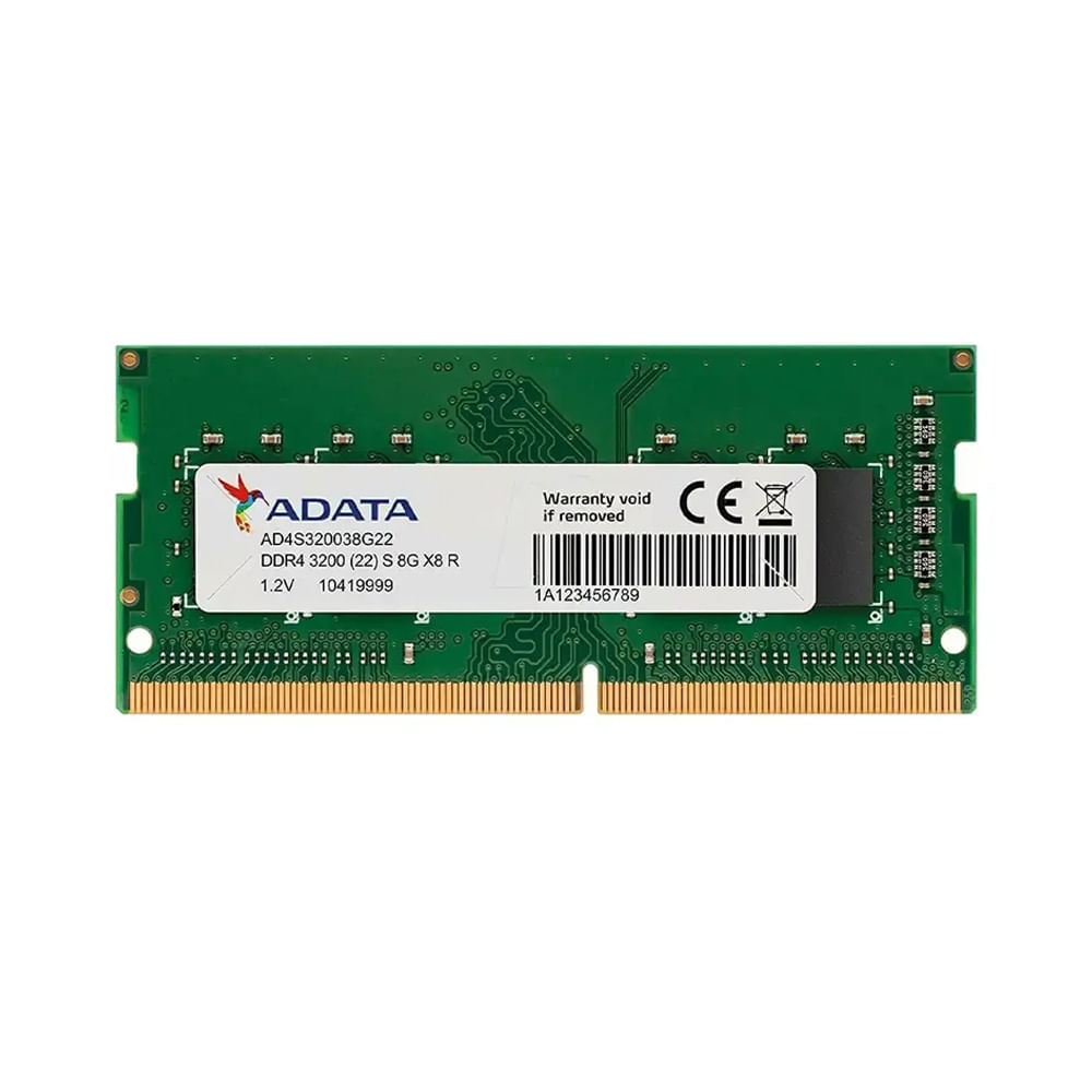Memoria RAM SODIMM ADATA DDR4 8GB 3200 MHz para Laptop - Rendimiento Óptimo y Alta Velocidad