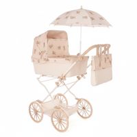 Coche para Muñecas Roma Prams Teddy Reborn con Parasol