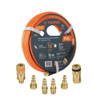 Manguera para comprensora + 4 conectores + 2 coples de latón Truper
