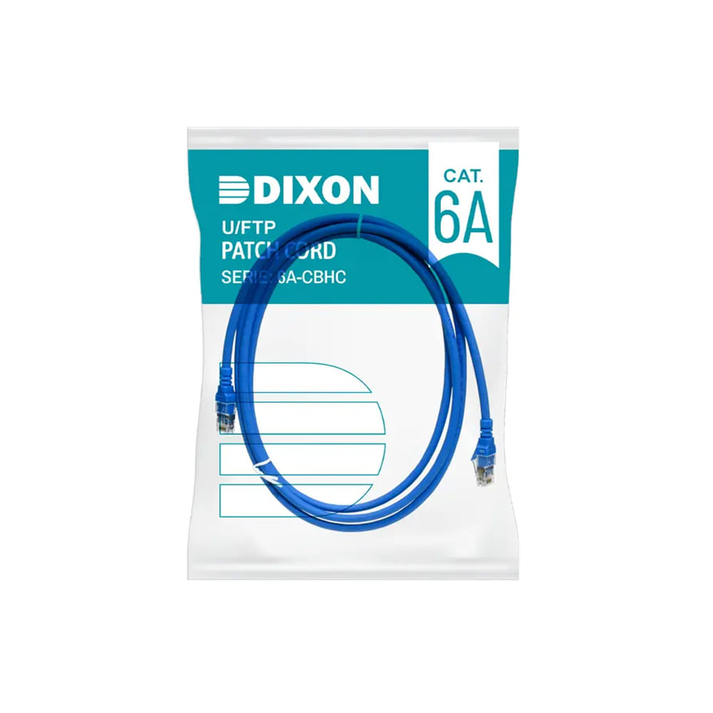 Cable de Red Patch Cord Dixon 2m Cat 6A Azul - Alta Velocidad y Conectividad Superior
