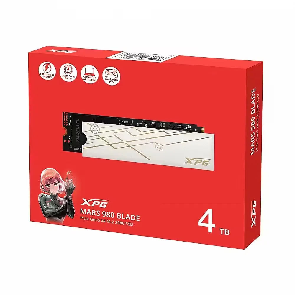 Unidad SSD M.2 PCIe 4TB XPG Mars 980 Blade G5 - Alta Velocidad y Rendimiento para Gaming y Creativi