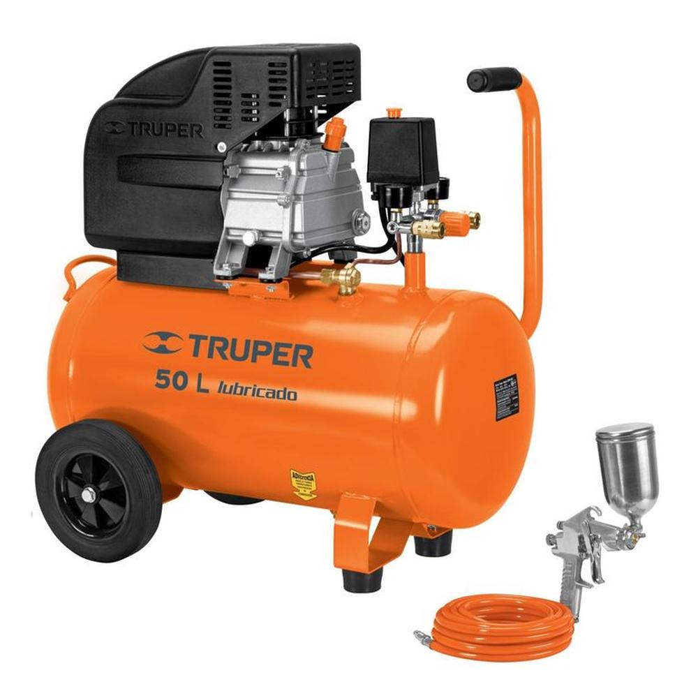 KIT Compresora de Aire 50 Litros 3.5 HP manguera 5m Pistola para pinta