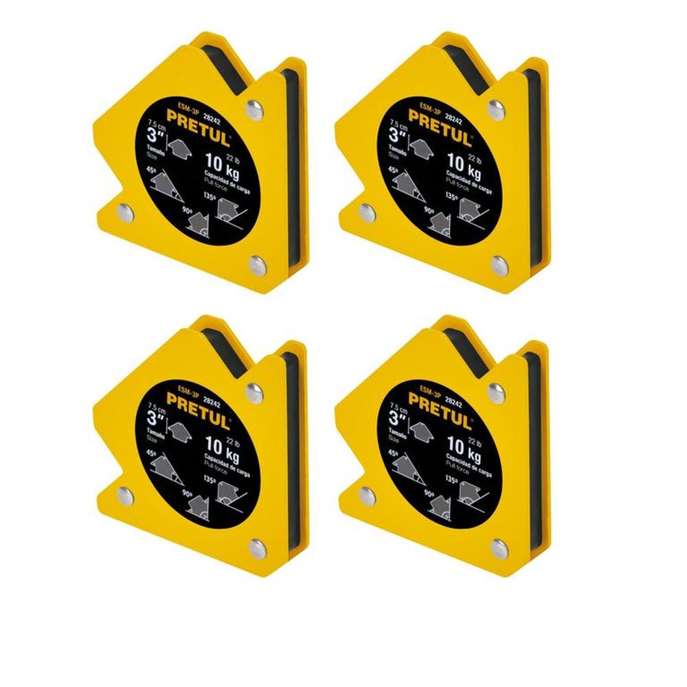 Escuadra magnética 3" para soldar, capacidad 20 kg, 4 unidades truper