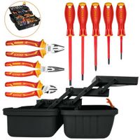 KIT dieléctricos, alicates,  desarmadores 1000V, Caja de electricistas