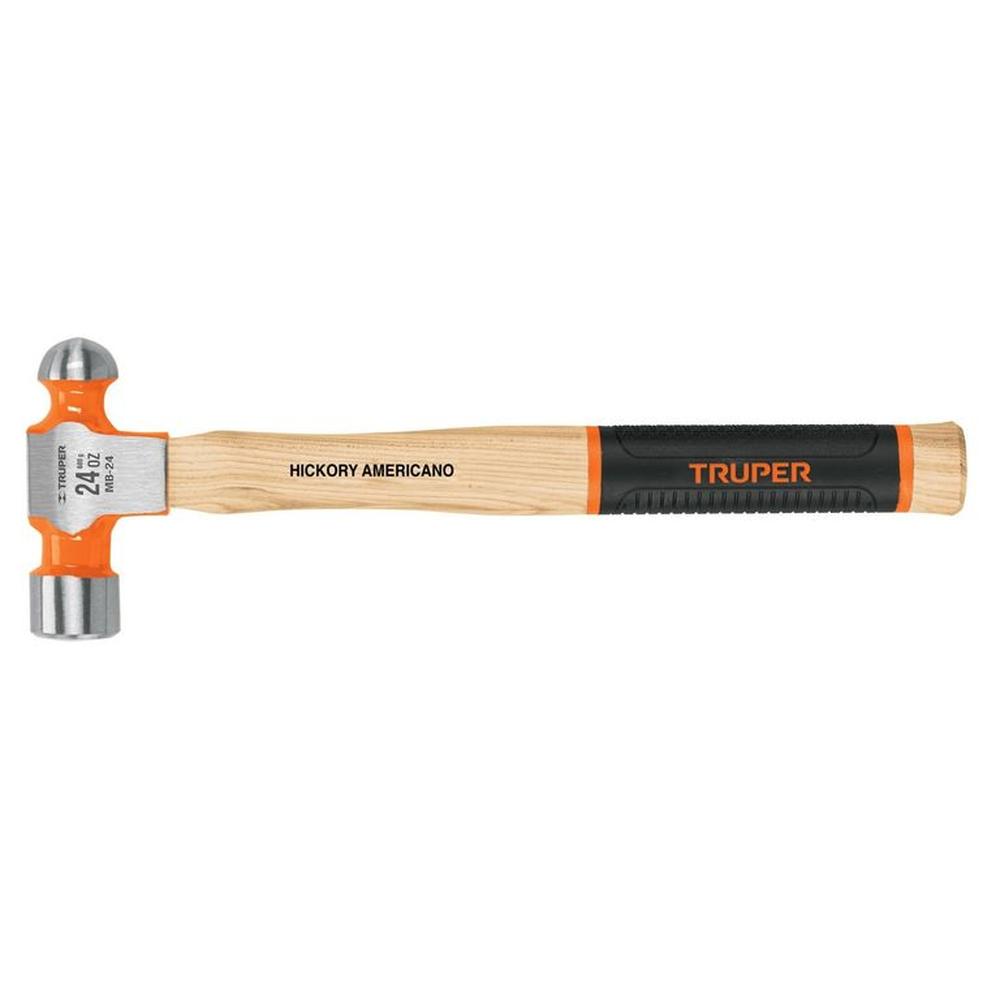 Martillo pulido de bola 24 oz mango hickory, Truper Grip