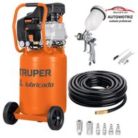 kit Compresora de aire 50L vertical Pistola para pintar manguera 15m