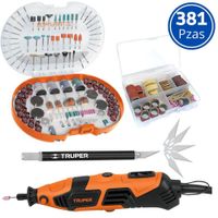 Kit mini taladro rectificadora 381 piezas Truper