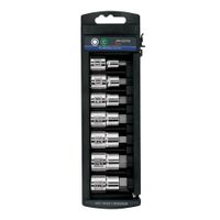 Juego de 7 dados cuadro 1/2"" punta hexagonal mm, Truper