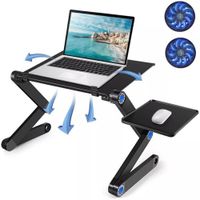 Soporte Mesa para Laptop Plegable 2 Ventiladores 1 Porta Mouse