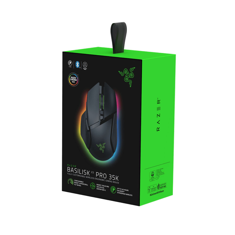 Razer Basilisk V3 Pro - Mouse Ergonómico 35K DPI con Conectividad Inalámbrica Ideal para Gamers