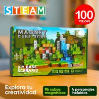Cubos Magnéticos 3D Didácticos STEAM Caja 100 Piezas BASE SCENARIO