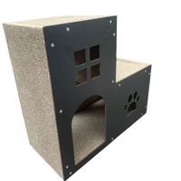 Polarita Rascador Casa Doble Piso para gatos RSC045 Negro.  Premium