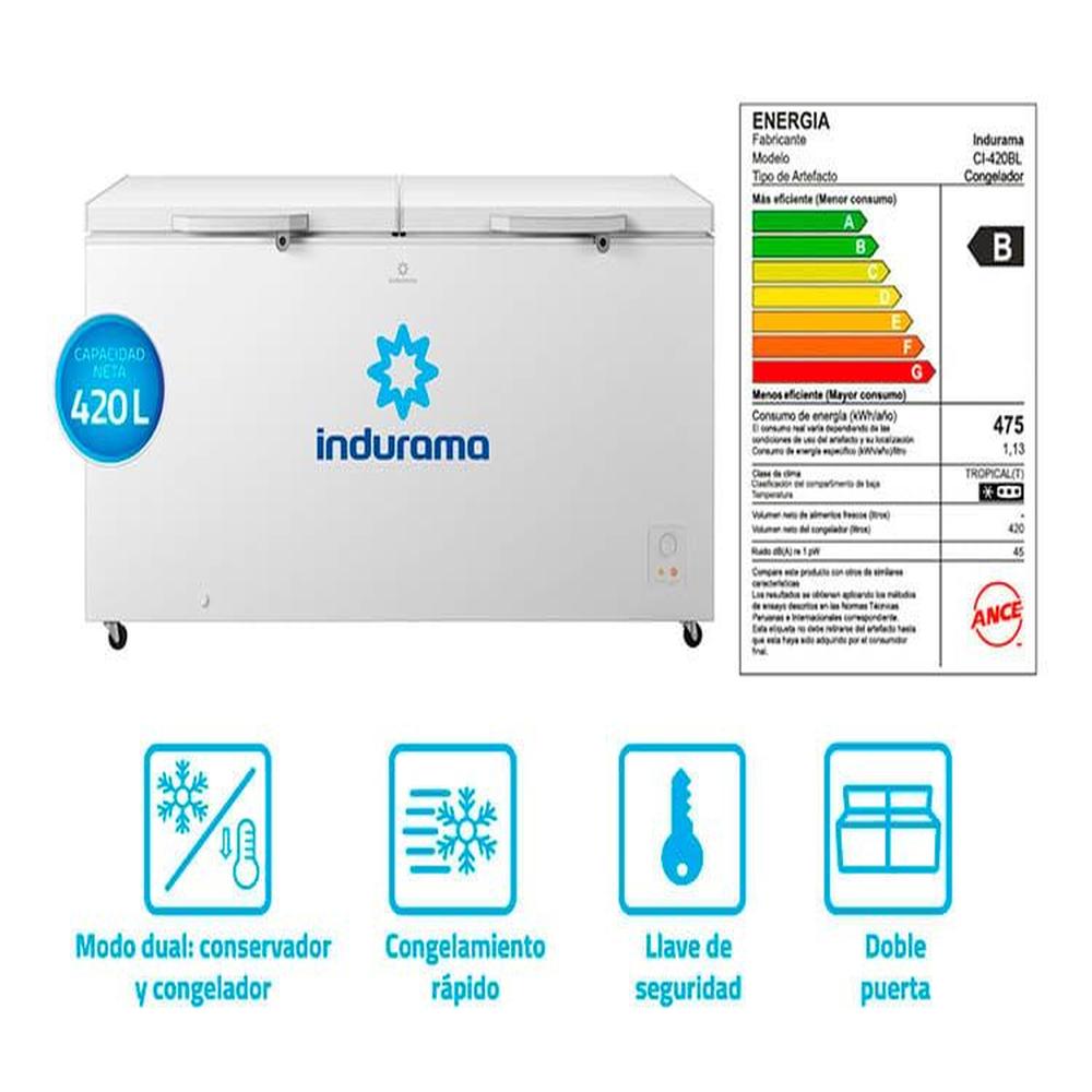 CONGELADORA 420 LT CI-420BL BLANCO