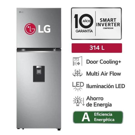 REFRIGERADORA LG DOORCOOLING 314LT GT31WPP PLATEADA Plateado