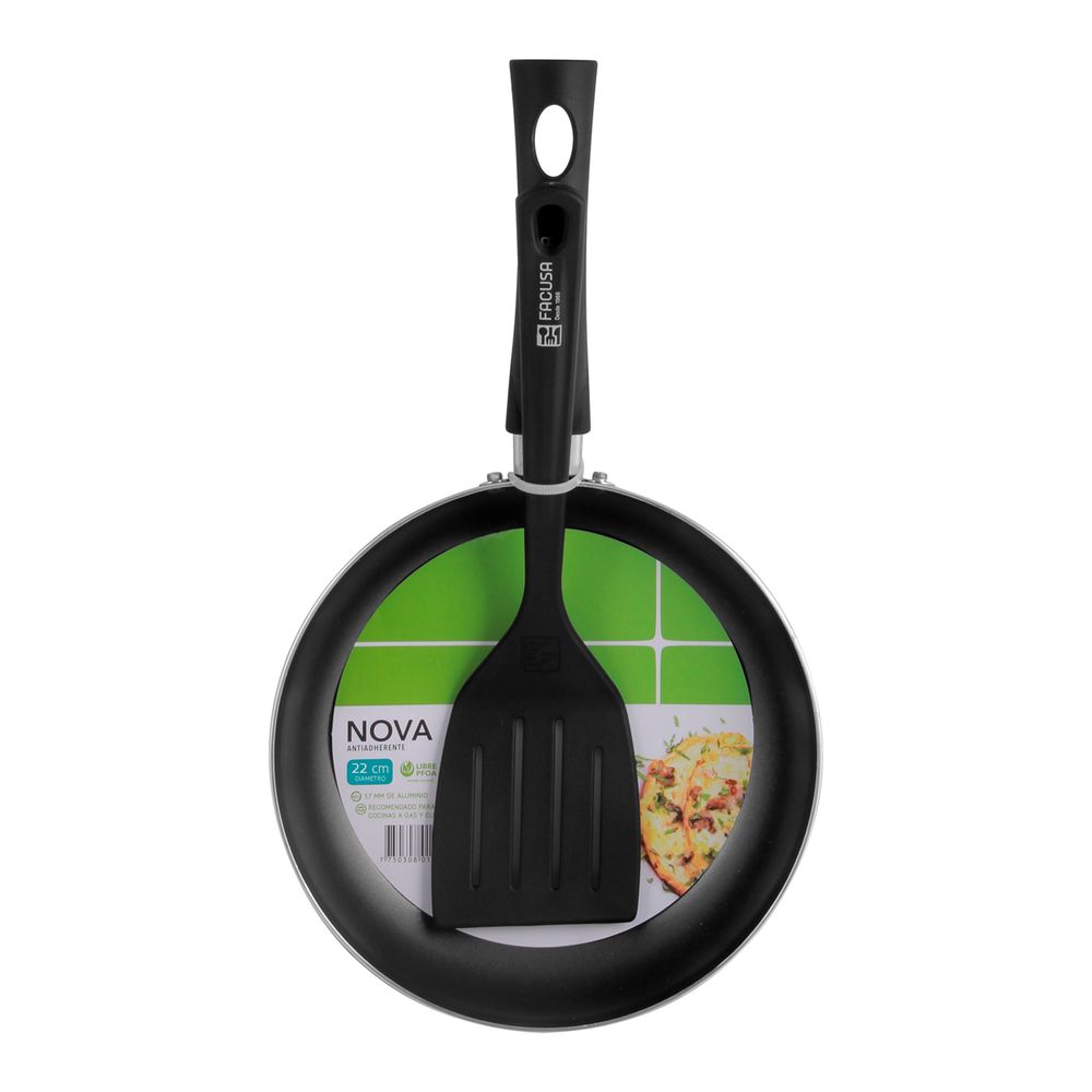 Sartén Antiadherente Nova 22 cm con Espátula FACUSA
