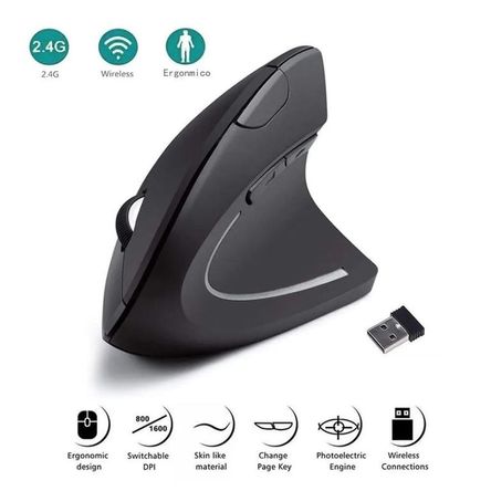 Mouse Vertical Inalámbrico Ergonómico Batería
