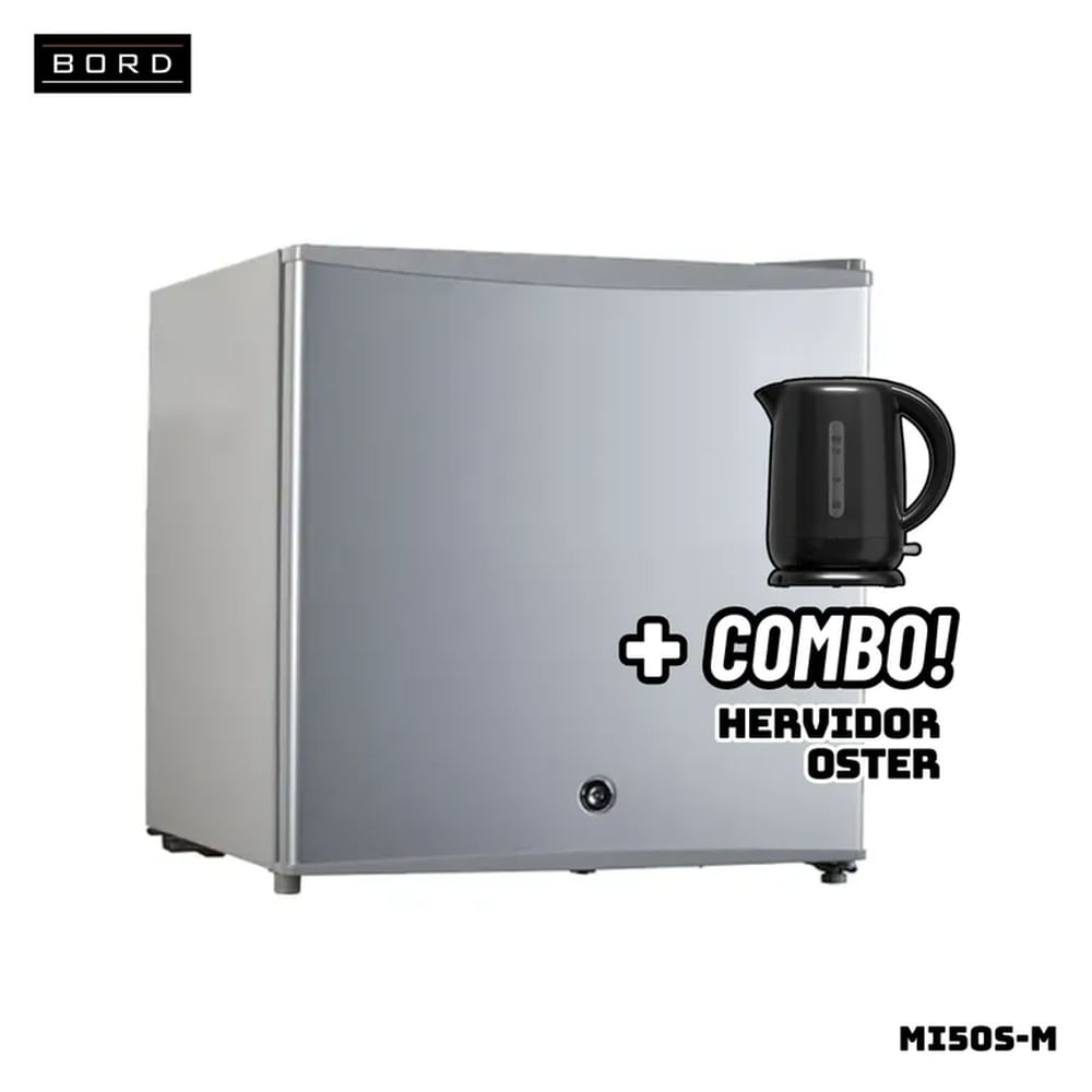 FRIGOBAR BORD 50 L SILVER - MI50S-M + HERVIDOR OSTER NEGRO Silver FRIGOBAR BORD 50 L SILVER - MI50S-M + HERVIDOR OSTER NEGRO Silver