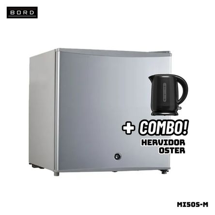 FRIGOBAR BORD 50 L SILVER - MI50S-M + HERVIDOR OSTER NEGRO Silver FRIGOBAR BORD 50 L SILVER - MI50S-M + HERVIDOR OSTER NEGRO Silver