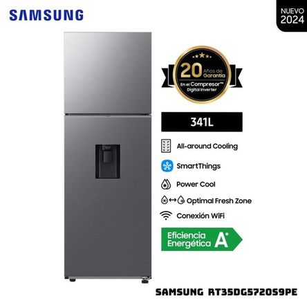 REFRIGERADORA SAMSUNG 341 L TOP FREEZER PLATEADO - RT35DG5720S9PE Plateado REFRIGERADORA SAMSUNG 341 L TOP FREEZER PLATEADO - RT35DG5720S9PE Plateado