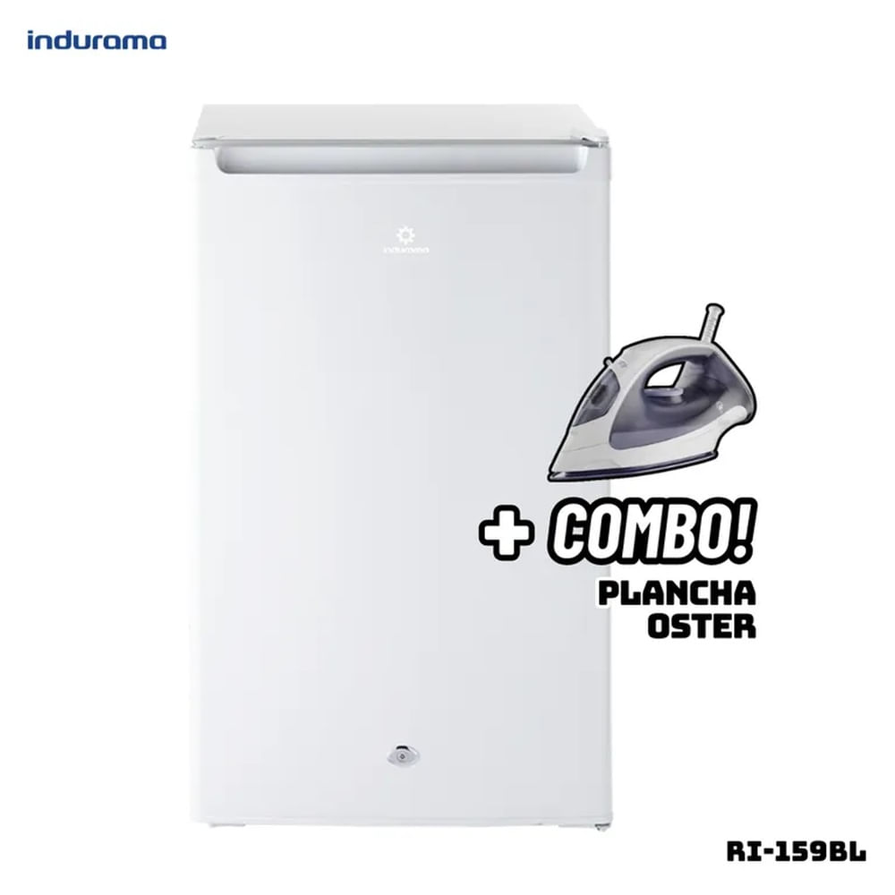 FRIGOBAR INDURAMA 122 L BLANCO - RI-159BL + PLANCHA OSTER